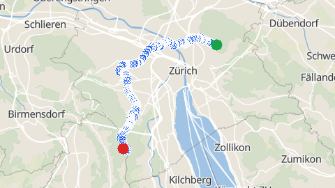 Map preview for Zürichberg to Fallätsche