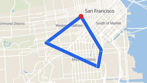 Map preview for Van Ness Avenue, Polk Gulch, San Francisco Loop