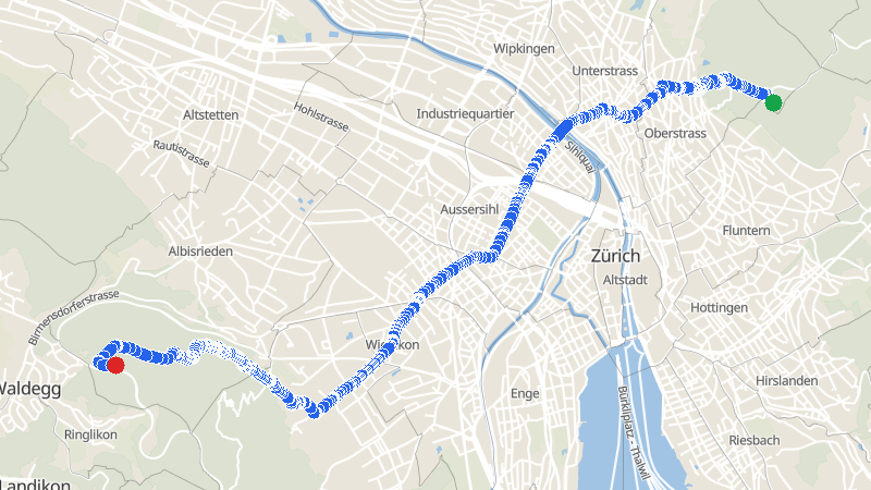 Map preview for Zürichberg to Brand