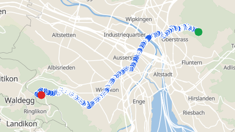 Map preview for Zürichberg to Brand