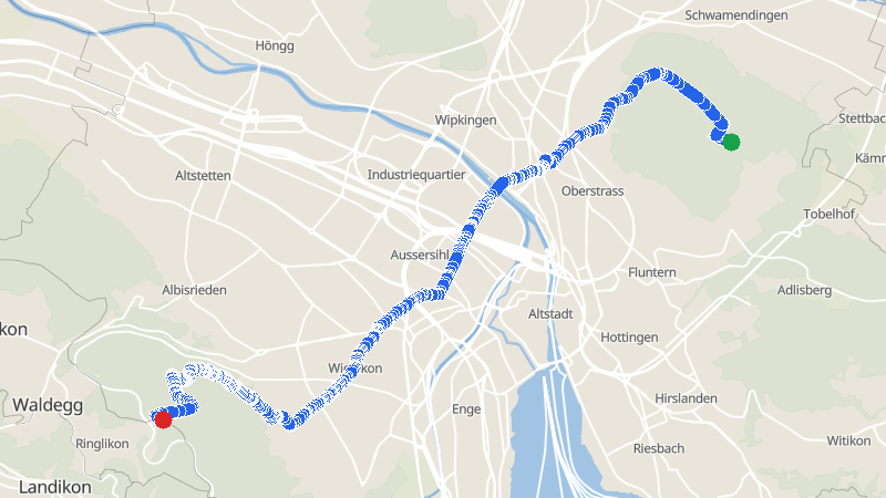 Map preview for Zürichberg to Liebisegg