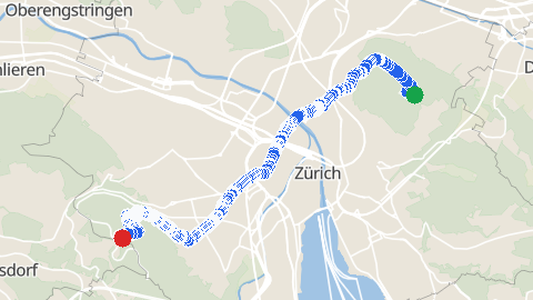 Map preview for Zürichberg to Liebisegg