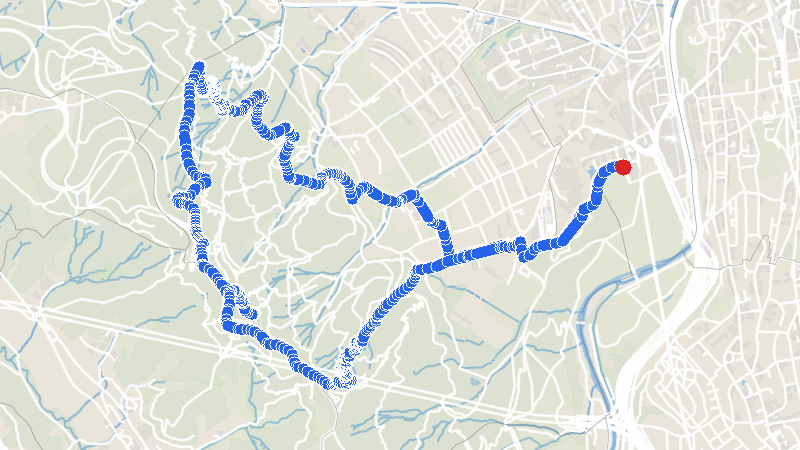 Map preview for Saalsporthalle - Panoramaweg - Uetliberg loop